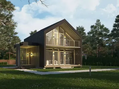 Проект дома Барн ан Буа 100b, 100 м²