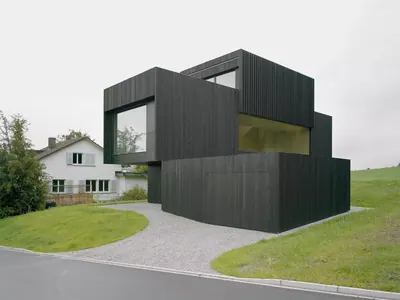 Проект дома CLT Black Cube 127, 127 м²
